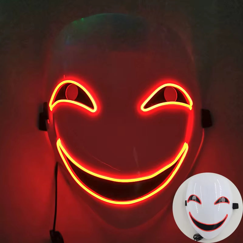 Cosplay Circle Square Triangle Light up Masks Glowing LED Full Face Mask Disguise Supplies Film Theme Neon Luminous Mask Props