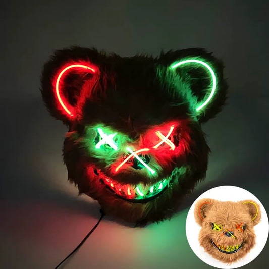 Cosplay Circle Square Triangle Light up Masks Glowing LED Full Face Mask Disguise Supplies Film Theme Neon Luminous Mask Props