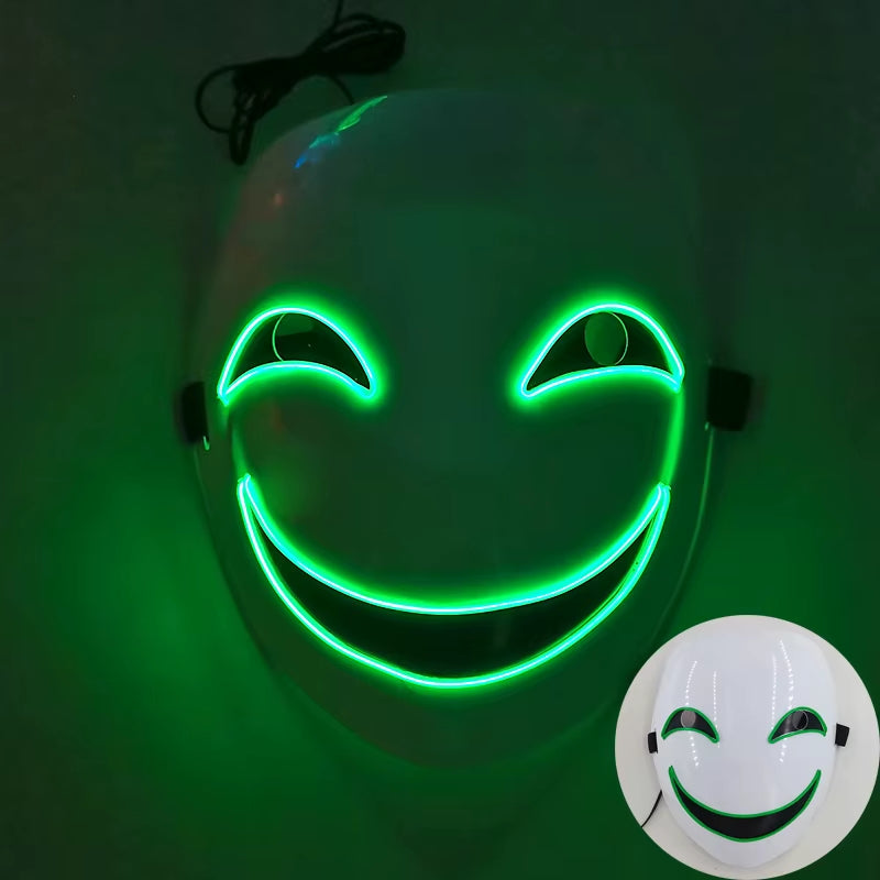 Cosplay Circle Square Triangle Light up Masks Glowing LED Full Face Mask Disguise Supplies Film Theme Neon Luminous Mask Props