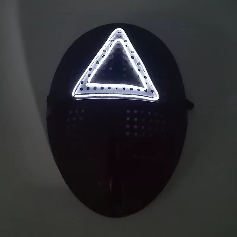 Cosplay Circle Square Triangle Light up Masks Glowing LED Full Face Mask Disguise Supplies Film Theme Neon Luminous Mask Props