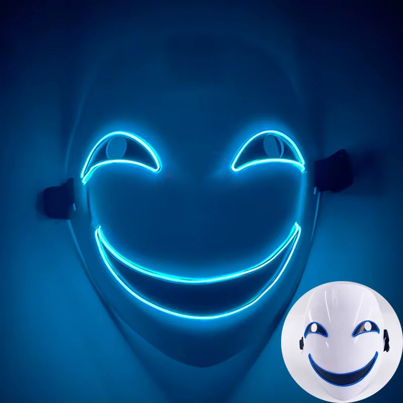 Cosplay Circle Square Triangle Light up Masks Glowing LED Full Face Mask Disguise Supplies Film Theme Neon Luminous Mask Props