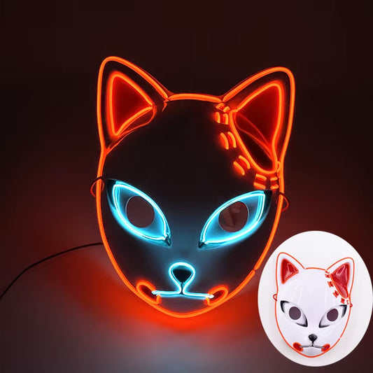 Cosplay Circle Square Triangle Light up Masks Glowing LED Full Face Mask Disguise Supplies Film Theme Neon Luminous Mask Props