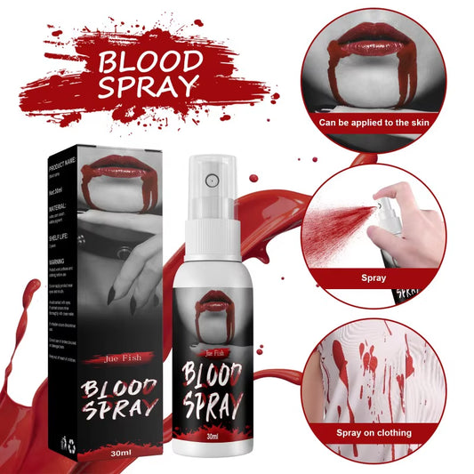 30Ml Fake Blood Spray Blood for Halloween Makeup Zombie Clothes Realistic Washable Horror Fake Blood Spray Prank Cosplay Prop