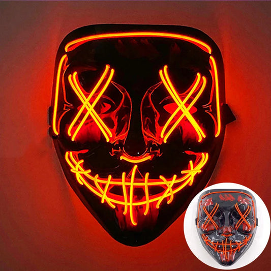 Cosplay Circle Square Triangle Light up Masks Glowing LED Full Face Mask Disguise Supplies Film Theme Neon Luminous Mask Props
