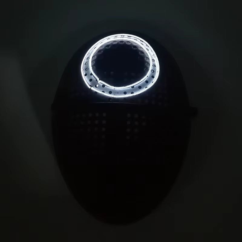 Cosplay Circle Square Triangle Light up Masks Glowing LED Full Face Mask Disguise Supplies Film Theme Neon Luminous Mask Props